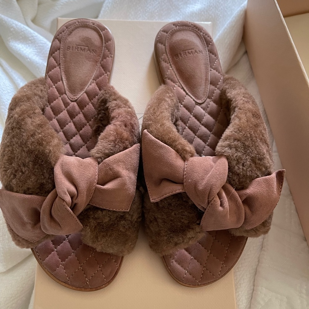 Alexandre Birman shearling sandals. Brand new in box
